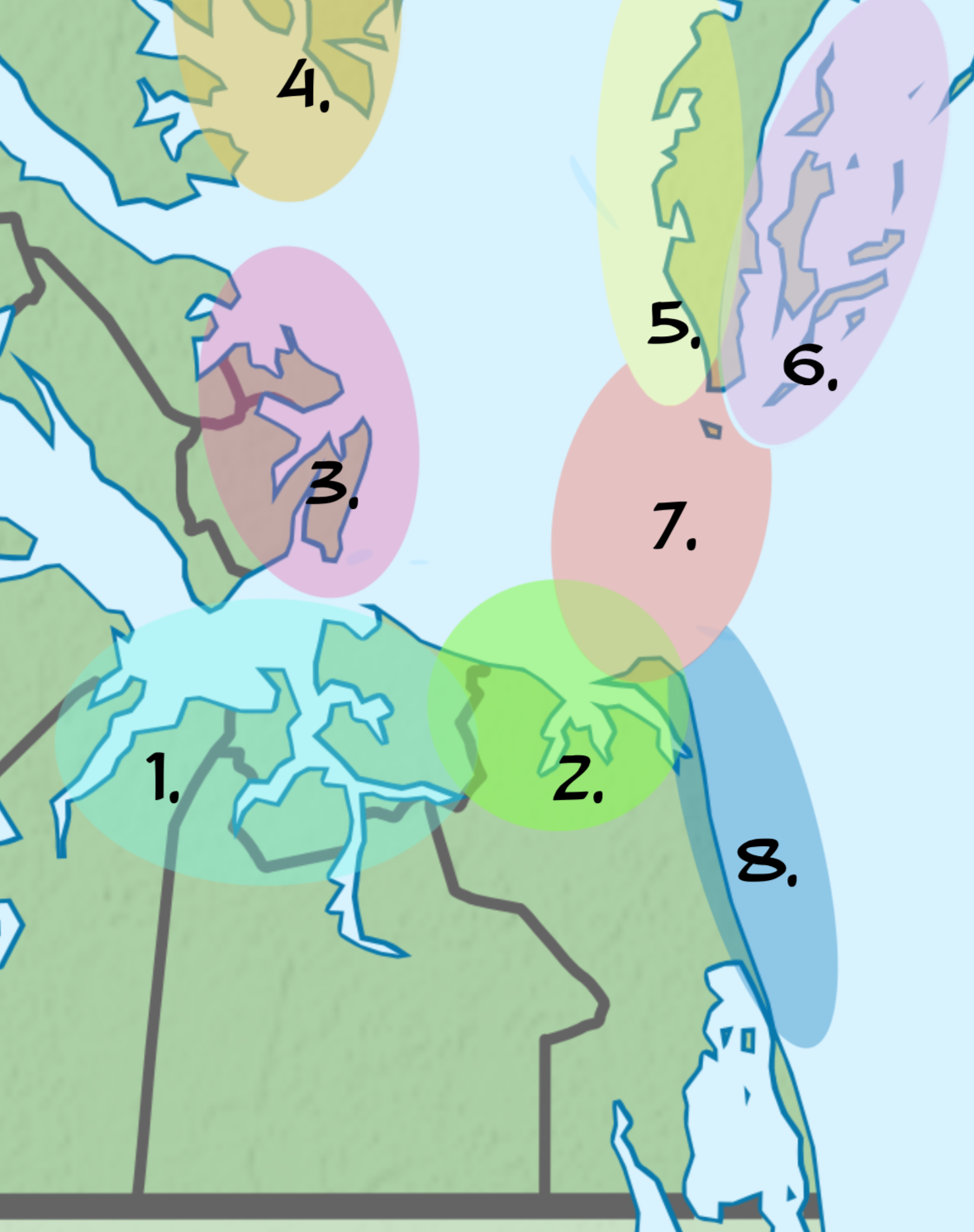 Map of Virginia's Tidewater Flyfishing targeted zones by guide Carson Forrester. Carson specializes in light tackle technical fishing on the lower Chesapeake Bay.
